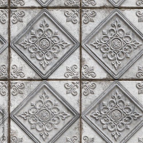 Decorative Geometric Concrete Tile Seamless Texture