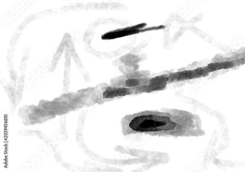 Black ink brush stroke element isolated for design projects on png background file.
