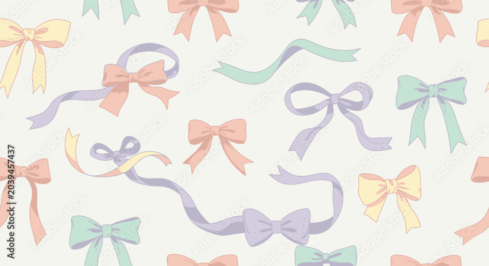 Obraz premium Colorful bows on white background.