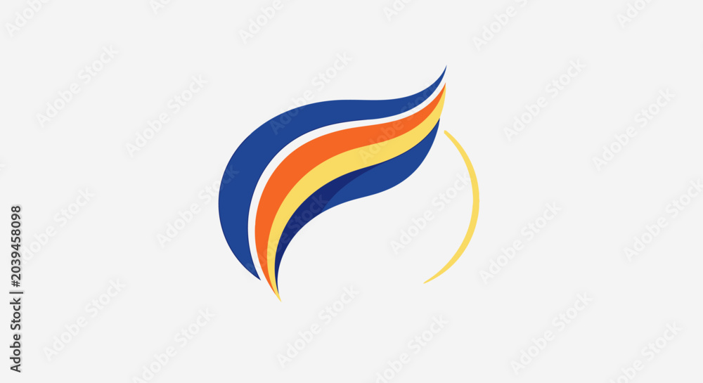 Obraz premium Colorful flame logo design element.