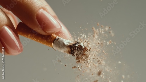 Close-Up of Cigarette Being Extinguished with Dusty Ashes Flying