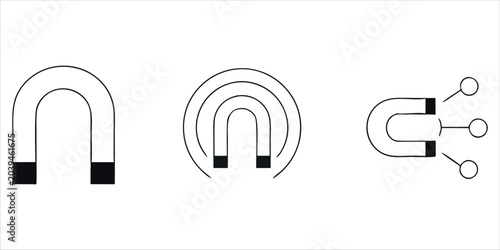 Fotografie Magnet Vector Icons Collection