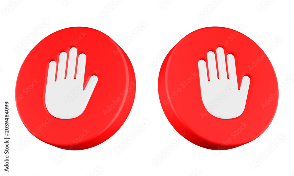 Obraz premium stop icon 3d render circle button