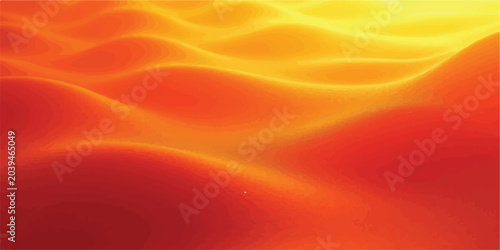 Schilderij op canvas Rhythmic abstract waves in warm orange and yellow tones with abstract rhythmic u