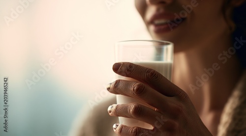 Cropped shot of sporty man holding healthy beverage glass with copy space