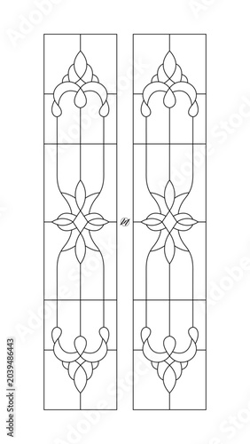 stained glass window design line art