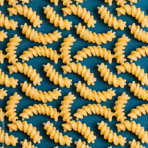 4k high quality Ai generative HD photo realistic background wallpaper food set seamless pattern fabric food pasta symmetrical symmetric Italian macaroni makaroni fusilli swirl curly photography
