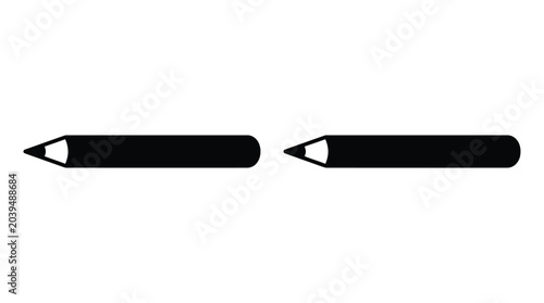 pencil silhouette on white background black outline