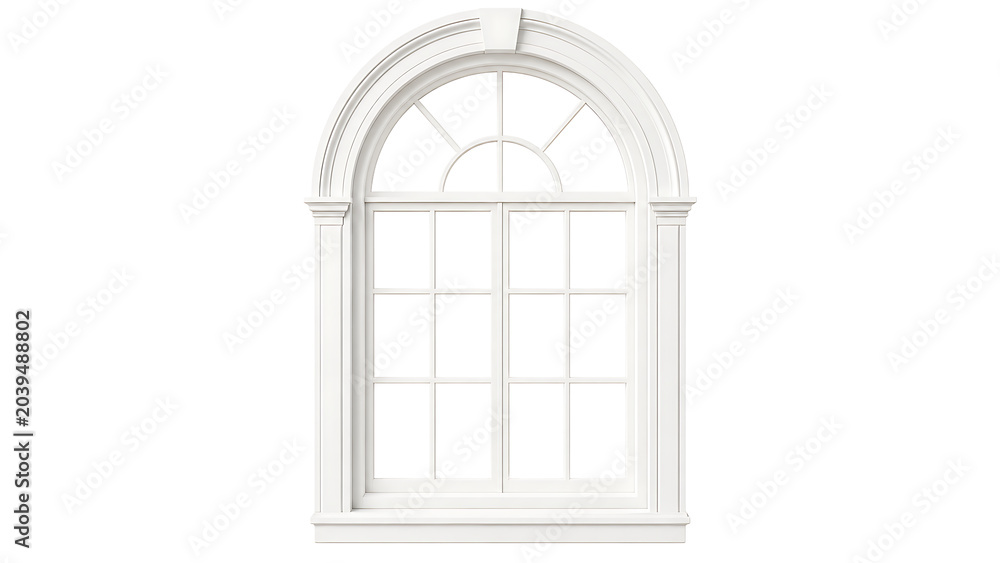 Fototapeta premium Elegant Arched Window Frame Template for Interior Design Visualizations