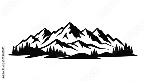 Foto mountain range silhouette peak landscape forest tree