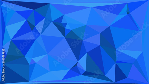Vibrant blue geometric abstract background featuring sharp polygonal triangles and modern textures.