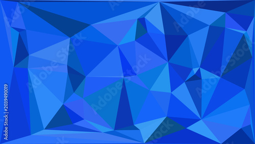 Sophisticated blue abstract geometric background with intricate polygonal triangles and deep tones.