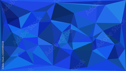 Vibrant blue geometric abstract background with triangular facets for modern digital art projects.