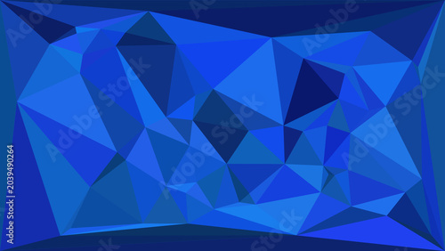 Abstract blue low poly background with geometric triangle pattern for contemporary graphic designs.