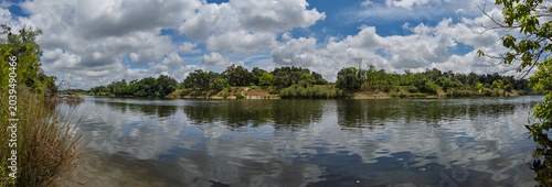 Panorama of American River Shoreline in Rancho Cordova