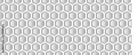 White honeycomb pattern background with 3D hexagon grid texture, seamless geometric digital illustration for modern technology web design, abstract science futuristic concept art