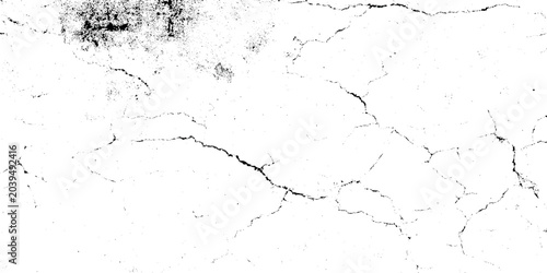 Schilderij op canvas Cracked white surface with dark stains and grunge texture background