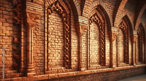 A photo of fine brickwork in a traditional building
