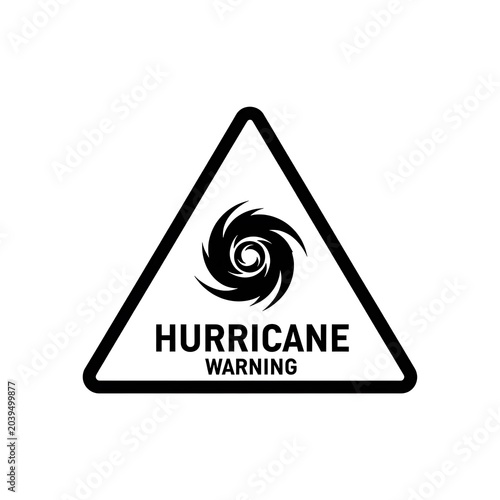 Hurricane Warning Sign with Triangle Shape.