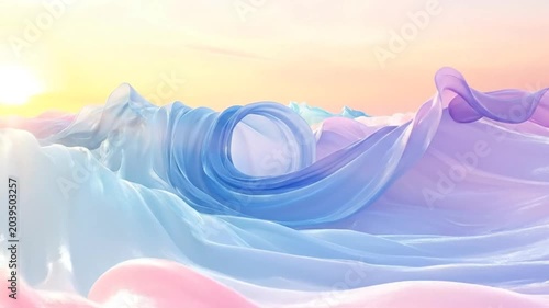 Abstract flowing fabric in pastel colors creates a beautiful, soft background