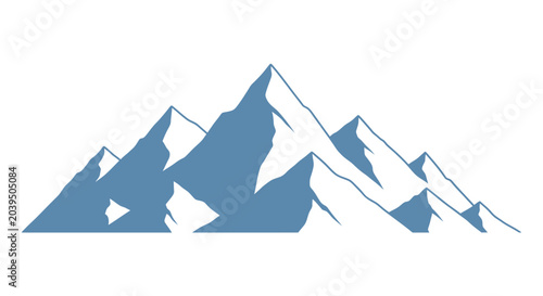 Foto Mountain peaks silhouette landscape graphic.