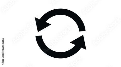 Tableau sur toile two arrows forming circle silhouette loop rotate refresh reload symbol icon sign