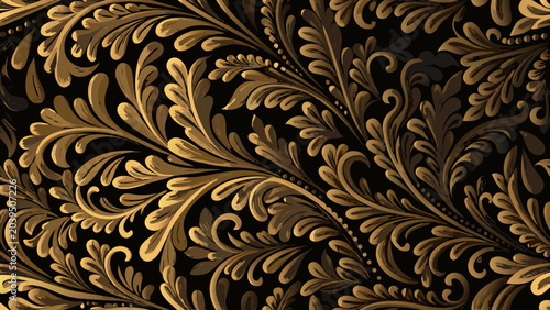 Photos ornate floral ornament on black background pattern gold scrollwork baroque desig