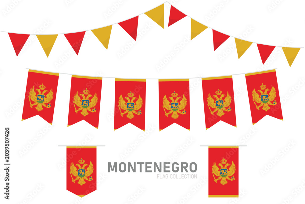 Fototapeta premium Montenegro national flag collection, Montenegro hanging flag