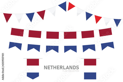 Netherlands national flag collection, Flag garlands festive bunting triangle banners and hanging flag