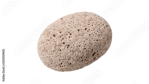 Fotografija Smooth round grey textured pumice stone rock isolated on transparent background