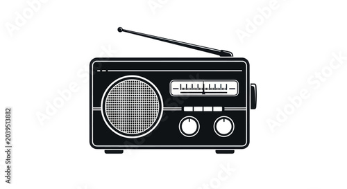 Obraz na płótnie Vintage Portable Radio Vector Illustration