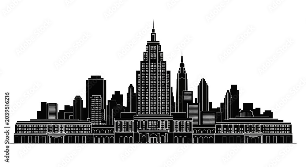 Fototapeta premium St. Louis Skyline Silhouette, Minimalist Cityscape Graphic