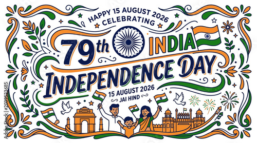 Quadro su tela Celebrating India's 79th Independence Day with Joyful Events