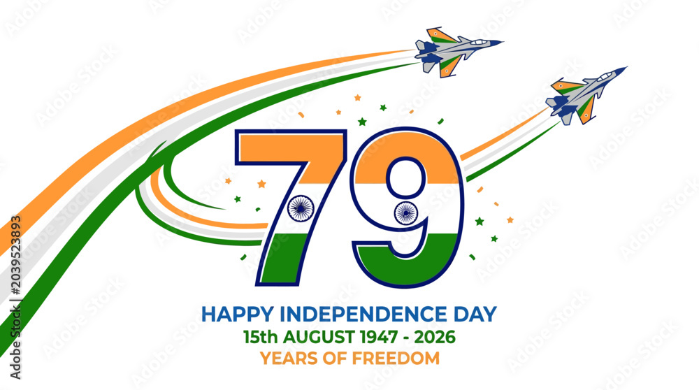 Fototapeta premium Celebration of India's 79th Independence Day with Jets