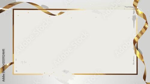 Bilde på lerret rectangular frame with golden ribbon vector illustration design decoration borde