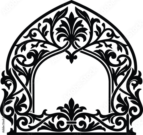 Intricate selection of four baroque and classical approach ornate frames, featuring comprehensive scrollwork and sophisticated arched motifs for structure.