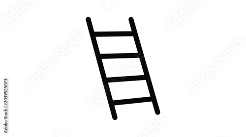 Photos ladder silhouette on white background black outline steps rung climb access tool