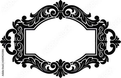 Diverse assortment of ornate classical, arabesque, and baroque vector frames featuring stylish floral scrollwork and arch motifs.
