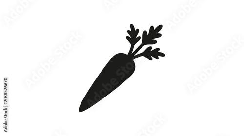 carrot silhouette on white background vegetable food black simple graphic icon design