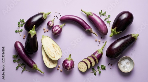 eggplants isolated on white background