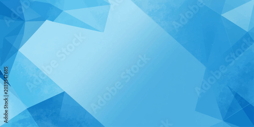 Bild auf Leinwand Blue abstract background with geometric triangles featuring envelope paper mail