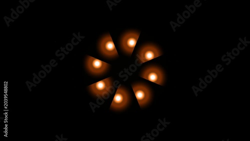 A cluster of lit candles in a dark room arrangement