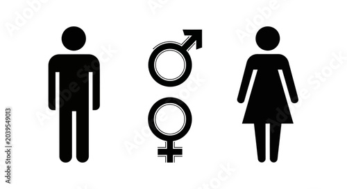 Slika na platnu Clear and concise graphic symbols representing male and female gender identities