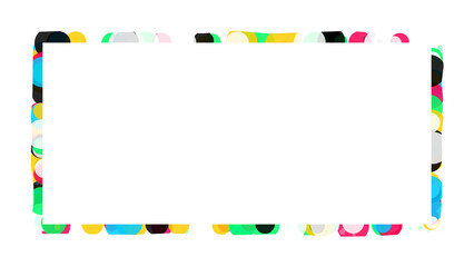 A colorful abstract border frame on a white background
