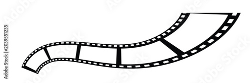 Valokuva Cinema Film Reel Strip with Blank Photo Frames for Movie and Media Projects