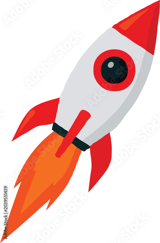 Rocket flat vector art