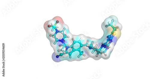 Obraz na plátne Ziftomenib, anticancer drug for relapsed or refractory acute myeloid leukemia, 3