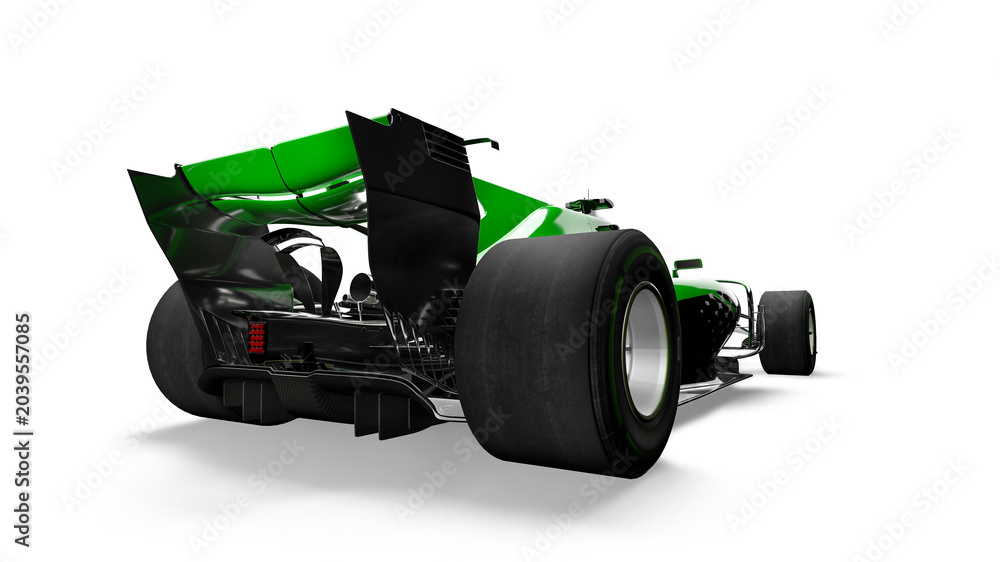 Obraz premium Race car front view on a white background. 3d rendering