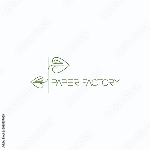 
illustration depicting a sheet of paper in the form of a symbol or logo. Paper factory