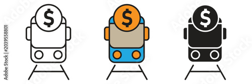 Foto Train with Dollar Coin Icon